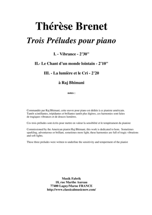 Thérèse Brenet - Trois Préludes pour le piano