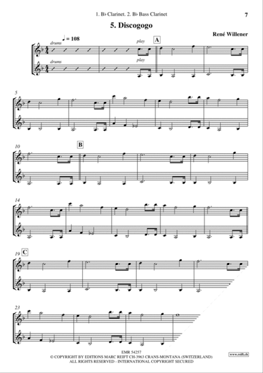 Happy Birthday Bass Clarinet scores gallery preview page 7