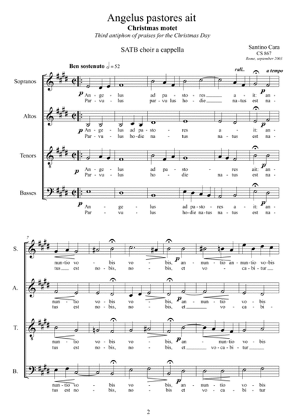 Angelus pastores ait - Christmas for SATB a cappella image number null