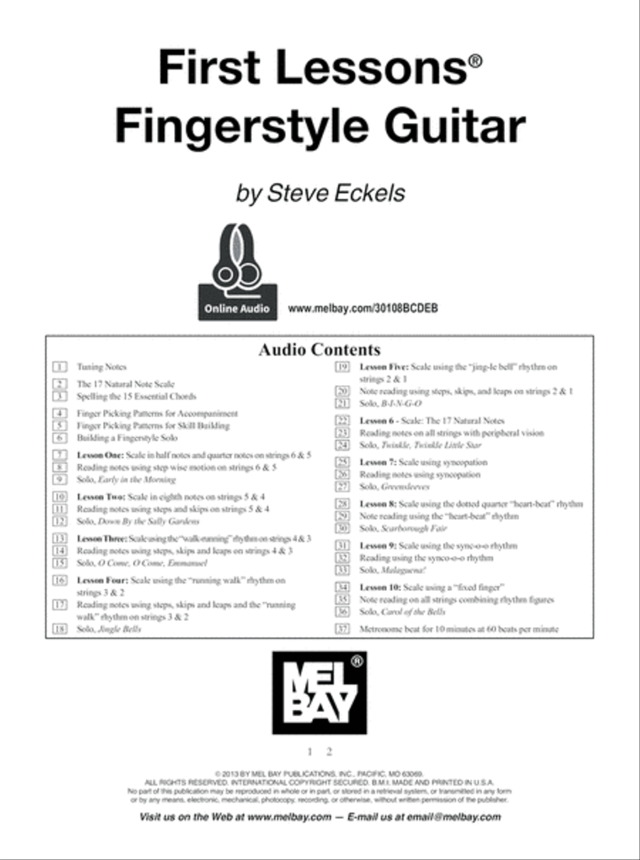 First Lessons Fingerstyle Guitar Acoustic Guitar scores gallery preview page 2