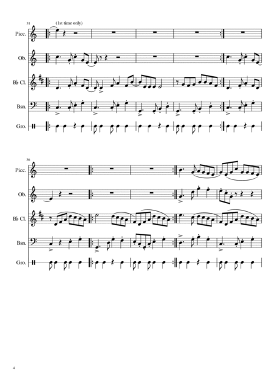 La Pollera Colora La Pollera Colora Woodwind Quintet scores gallery preview page 4