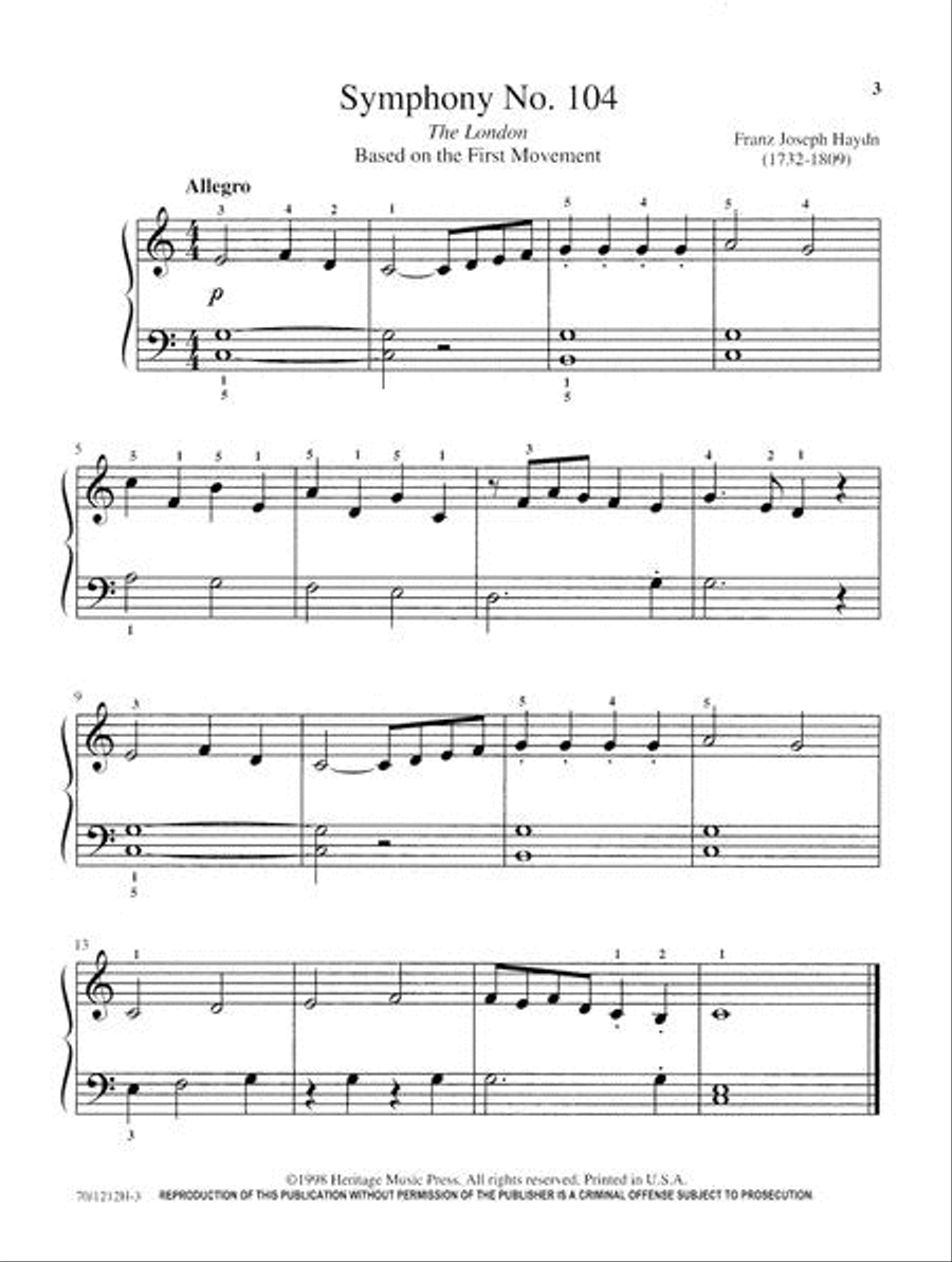 Mastering Melodies: Favorite Symphonies Piano Solo scores gallery preview page 3