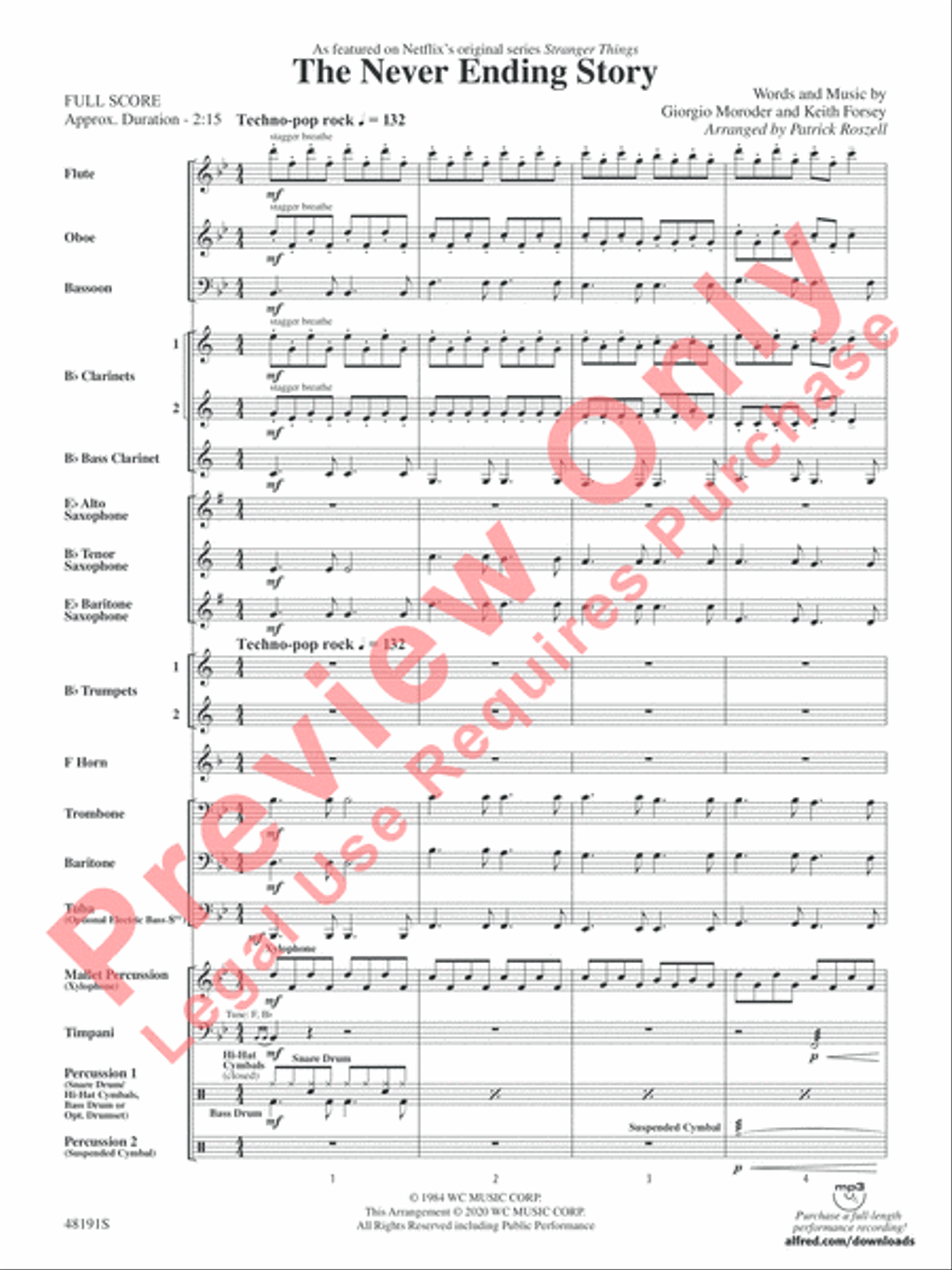 The Never Ending Story Concert Band scores gallery preview page 3