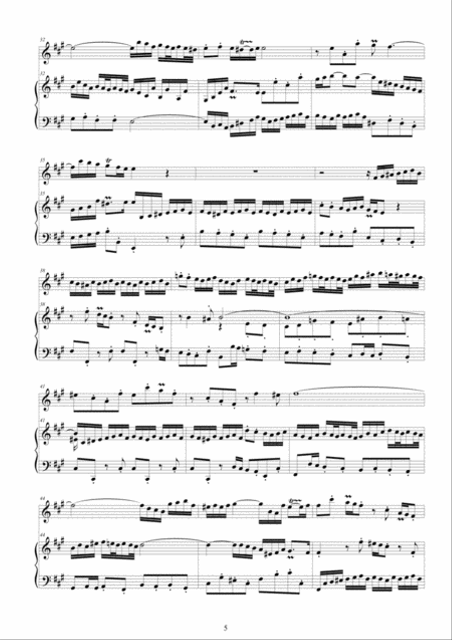 Seven Flute Sonatas (Bach-Handel) for Flute and Harpsichord or Piano - Full scores and Flute part Flute scores gallery preview page 5