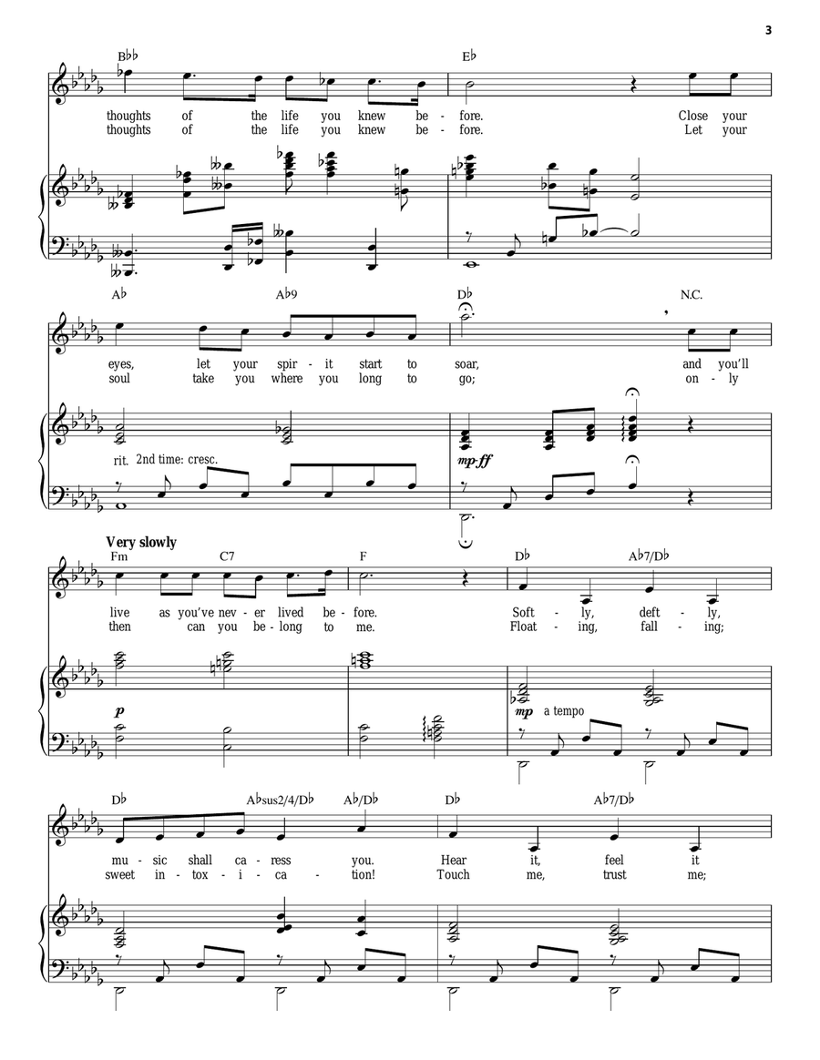 The Music Of The Night (from The Phantom Of The Opera) Piano, Vocal scores gallery preview page 3
