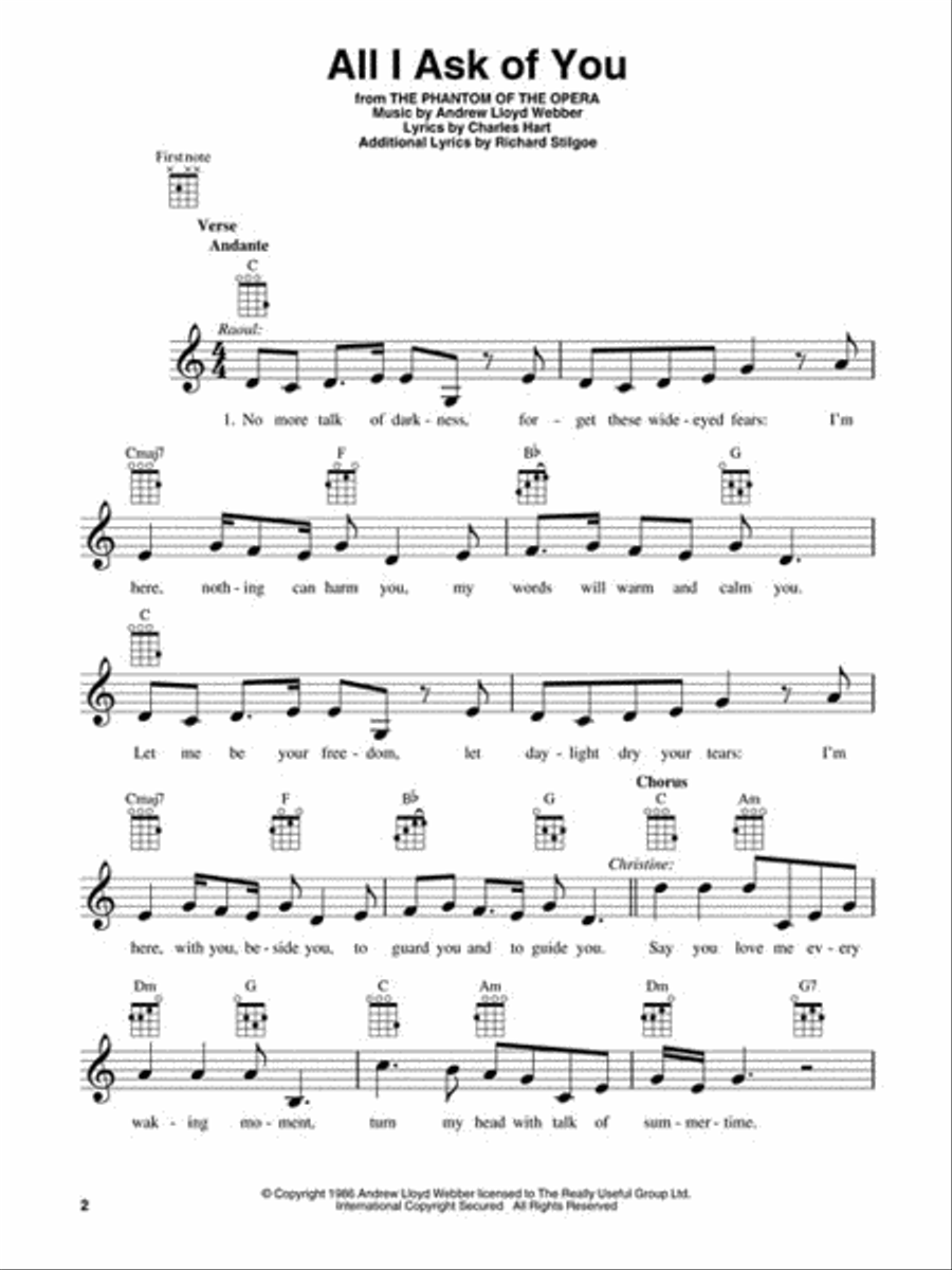 Andrew Lloyd Webber for Ukulele Guitar Tablature scores gallery preview page 3