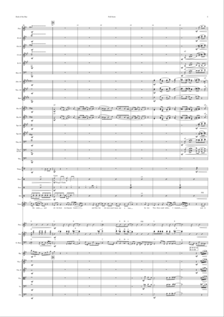 (sittin' On) The Dock Of The Bay Full Orchestra scores gallery preview page 5