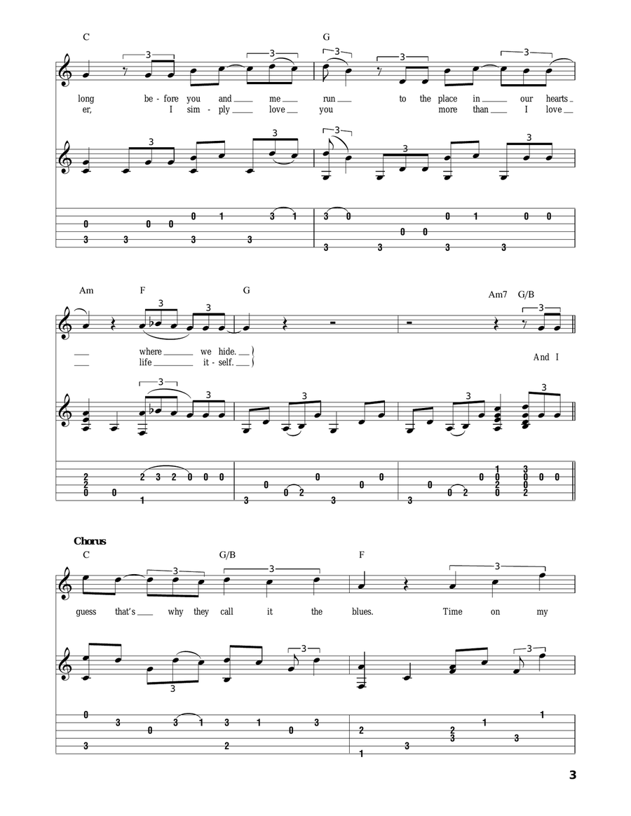 I Guess That's Why They Call It The Blues Acoustic Guitar scores gallery preview page 3