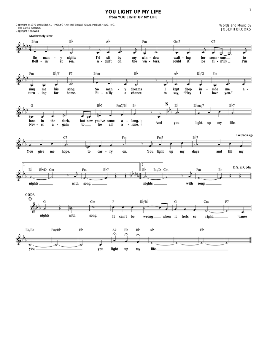 You Light Up My Life Electric Guitar scores gallery preview page 1