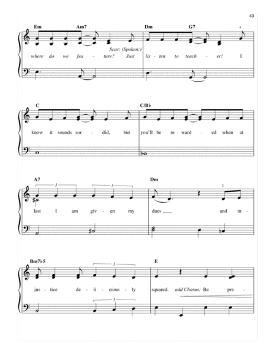 Be Prepared (from The Lion King: Broadway Musical) Easy Piano scores gallery preview page 4