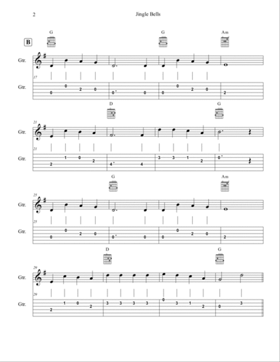 Jingle bells cheap guitar notes