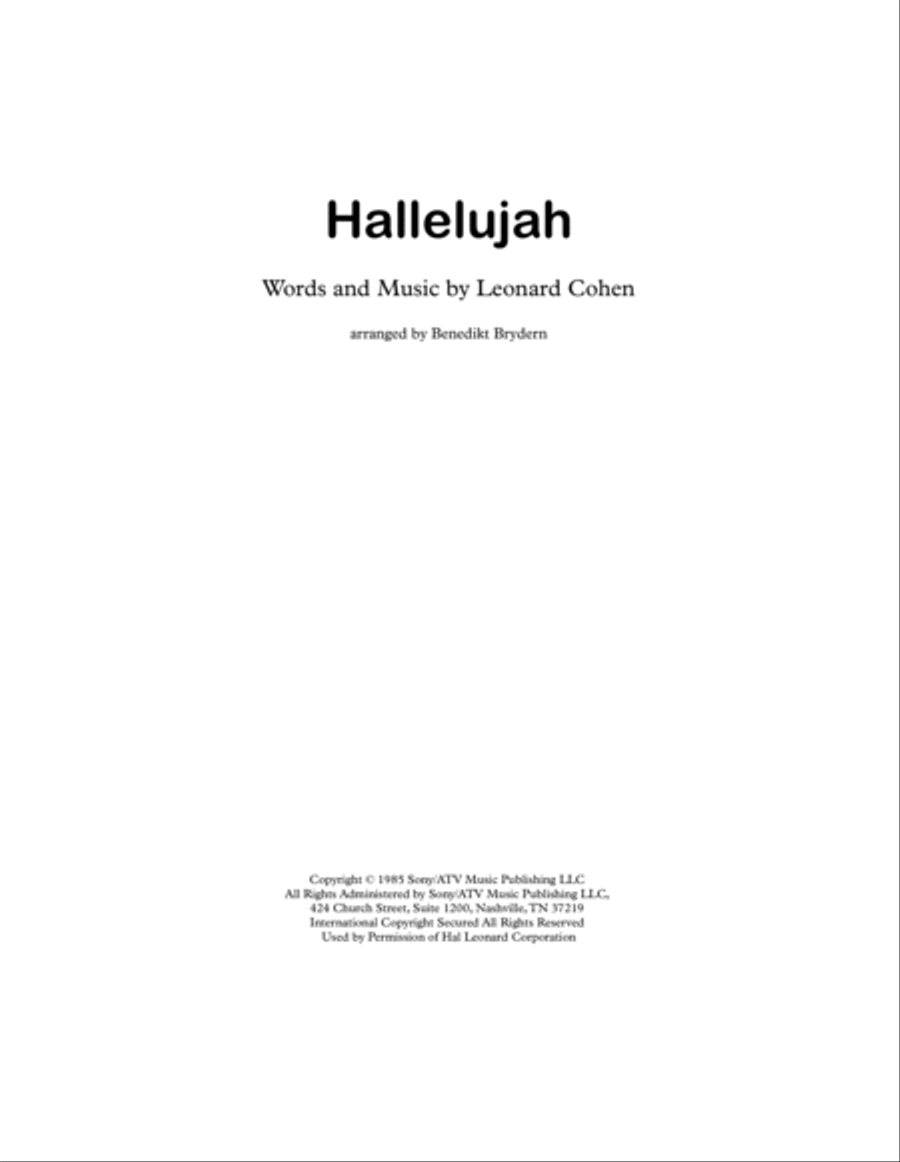 Hallelujah String Quartet scores gallery preview page 1