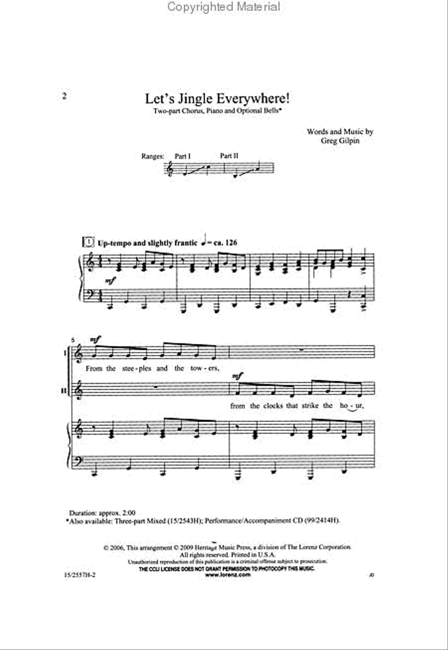 Let's Jingle Everywhere! 2-Part scores gallery preview page 2