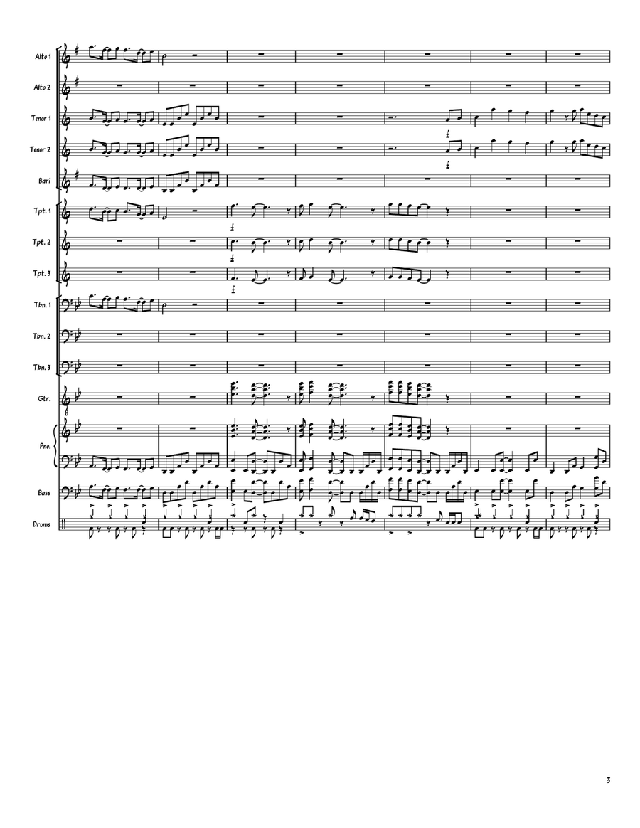 Sono Chino Sadame Sono Chino Sadame Jazz Ensemble scores gallery preview page 3