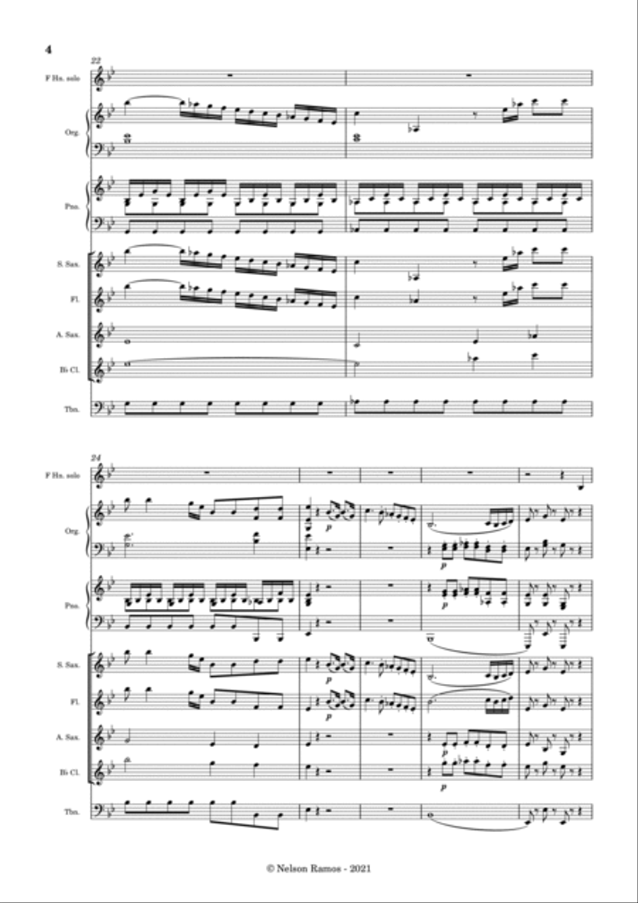 Mozart Horn Concerto 3 - K. 447 - Score Only Horn Solo scores gallery preview page 4