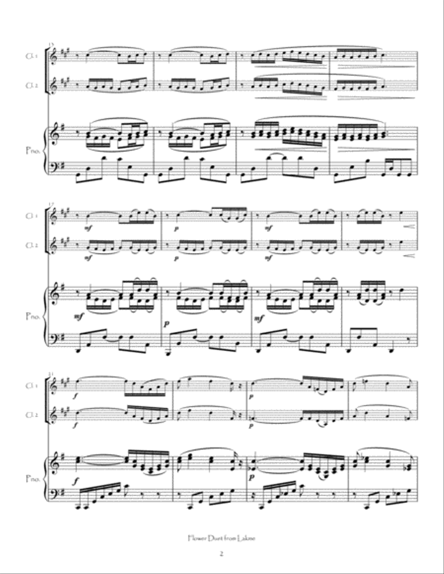 Flower Duet from Lakme for Clarinet Duet and Piano Clarinet Duet scores gallery preview page 5