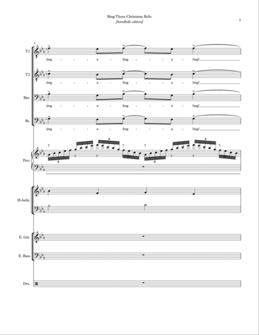 Ring Those Christmas Bells Handbell Choir scores gallery preview page 3