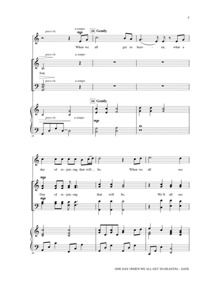 One Day (When We All Get To Heaven) (Arr. Heather Sorenson)