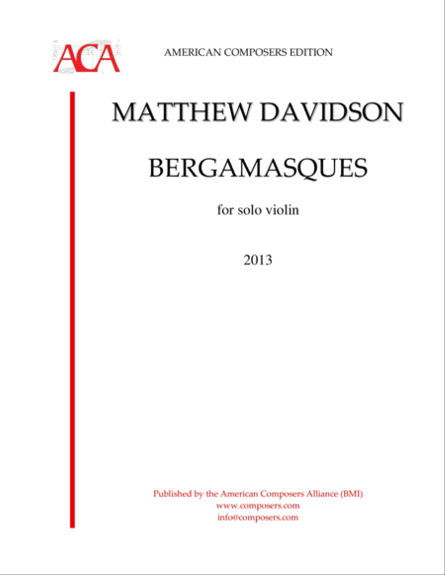 [Davidson] Bergmasques Violin Solo scores gallery preview page 1