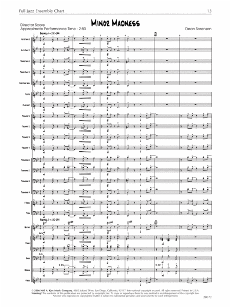Minor Madness Jazz Ensemble scores gallery preview page 2