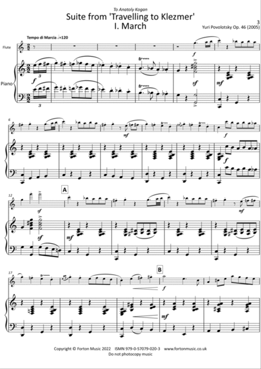 Suite from Travelling to Klezmer Flute Solo scores gallery preview page 3