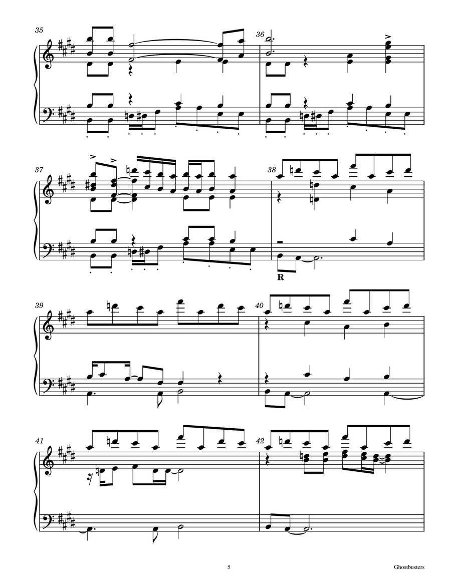 Ghostbusters - Score Only Handbell Choir scores gallery preview page 5