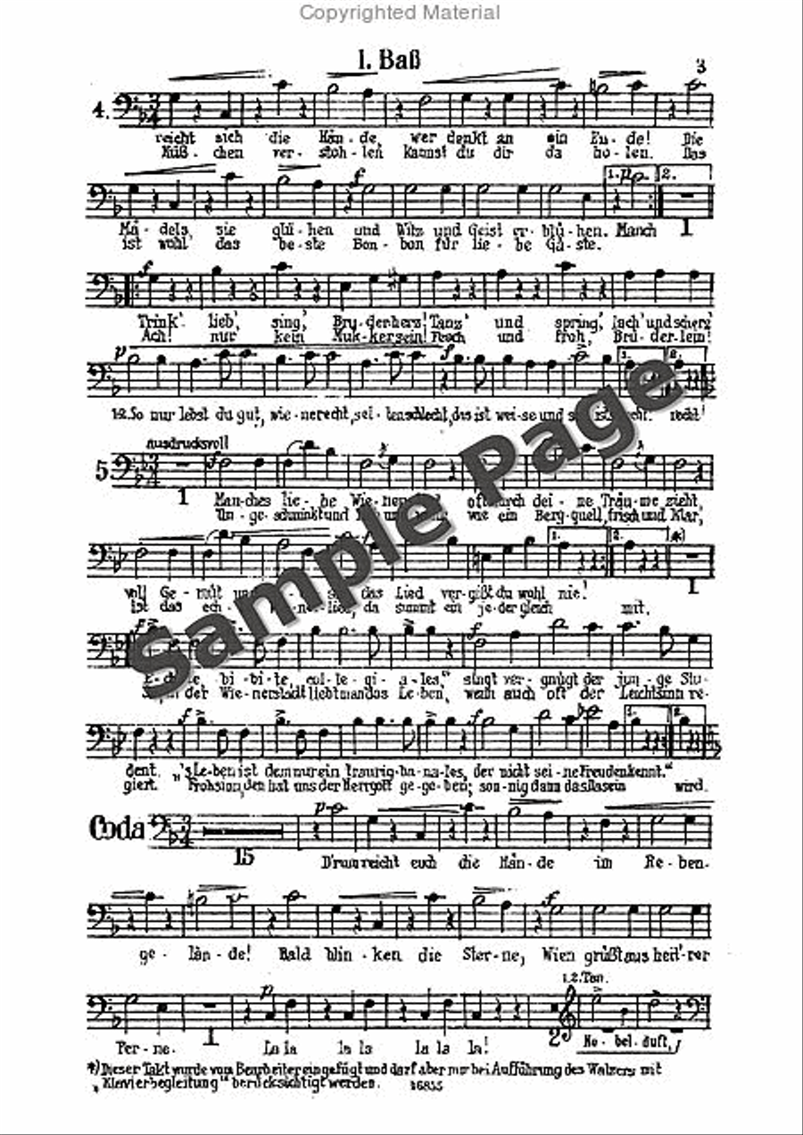 Strauss J Wiener Bonbons Op307 TTBB scores gallery preview page 4