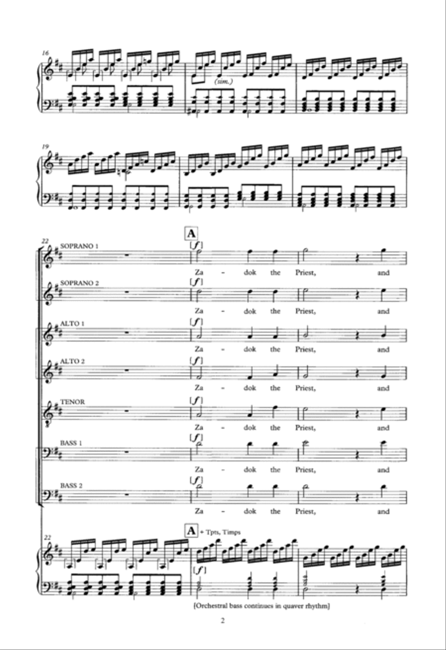 Zadok The Priest (arr. Donald Burrows) Choir scores gallery preview page 2