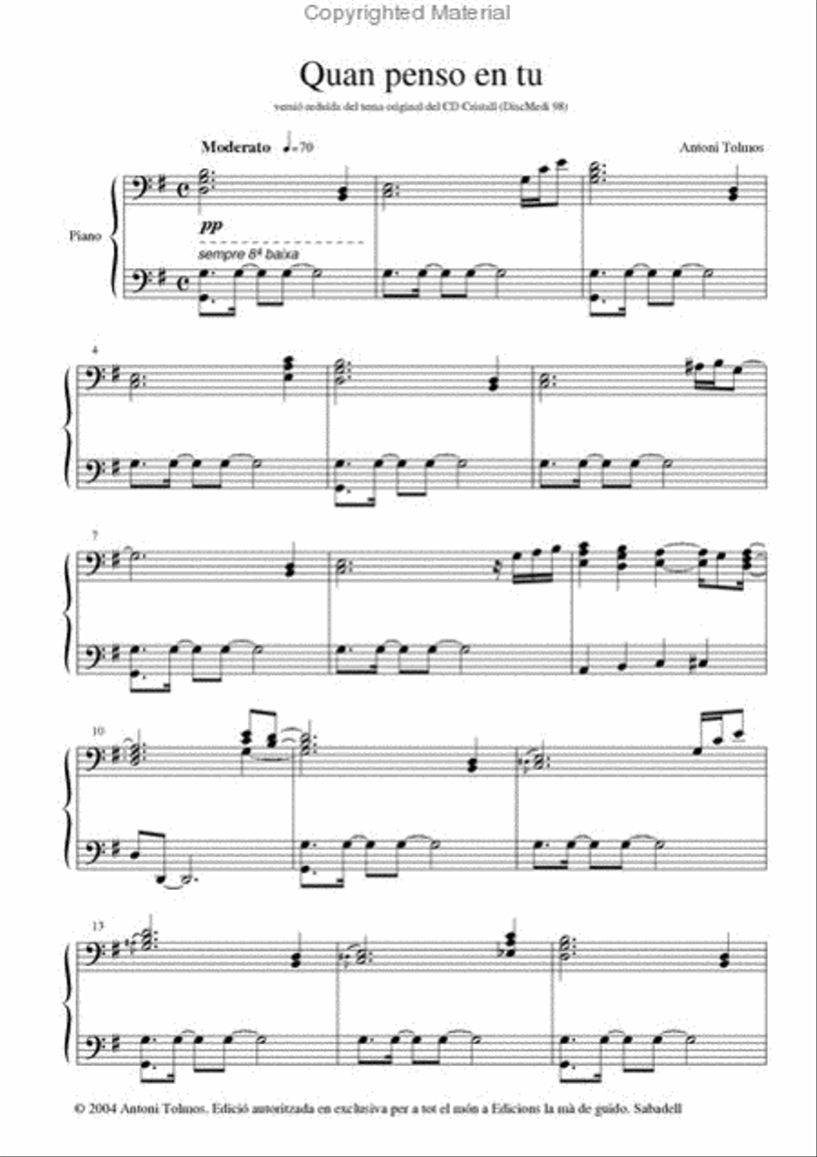 Quan penso en tu Piano Solo scores gallery preview page 2