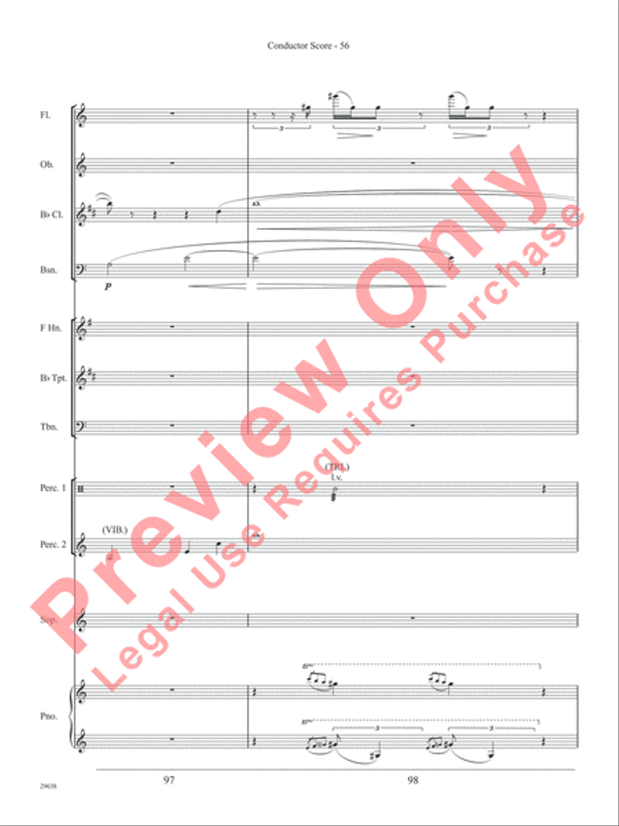Three Spanish Songs (for Soprano and Wind Ensemble) Concert Band scores gallery preview page 61