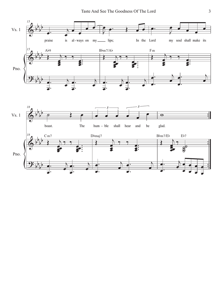 Taste And See The Goodness Of The Lord (2-part choir - (SA) image number null
