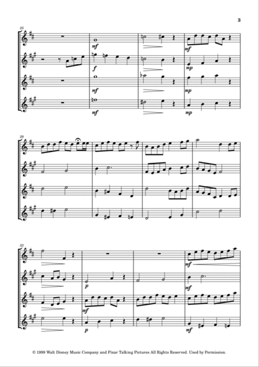 When She Loved Me When She Loved Me Saxophone Quartet scores gallery preview page 3