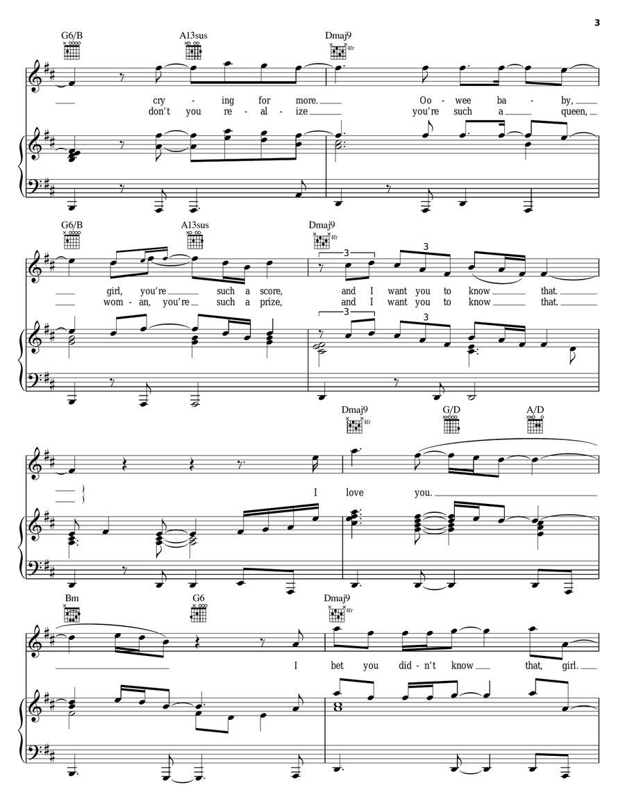 Ebony Eyes Piano, Vocal, Guitar scores gallery preview page 3