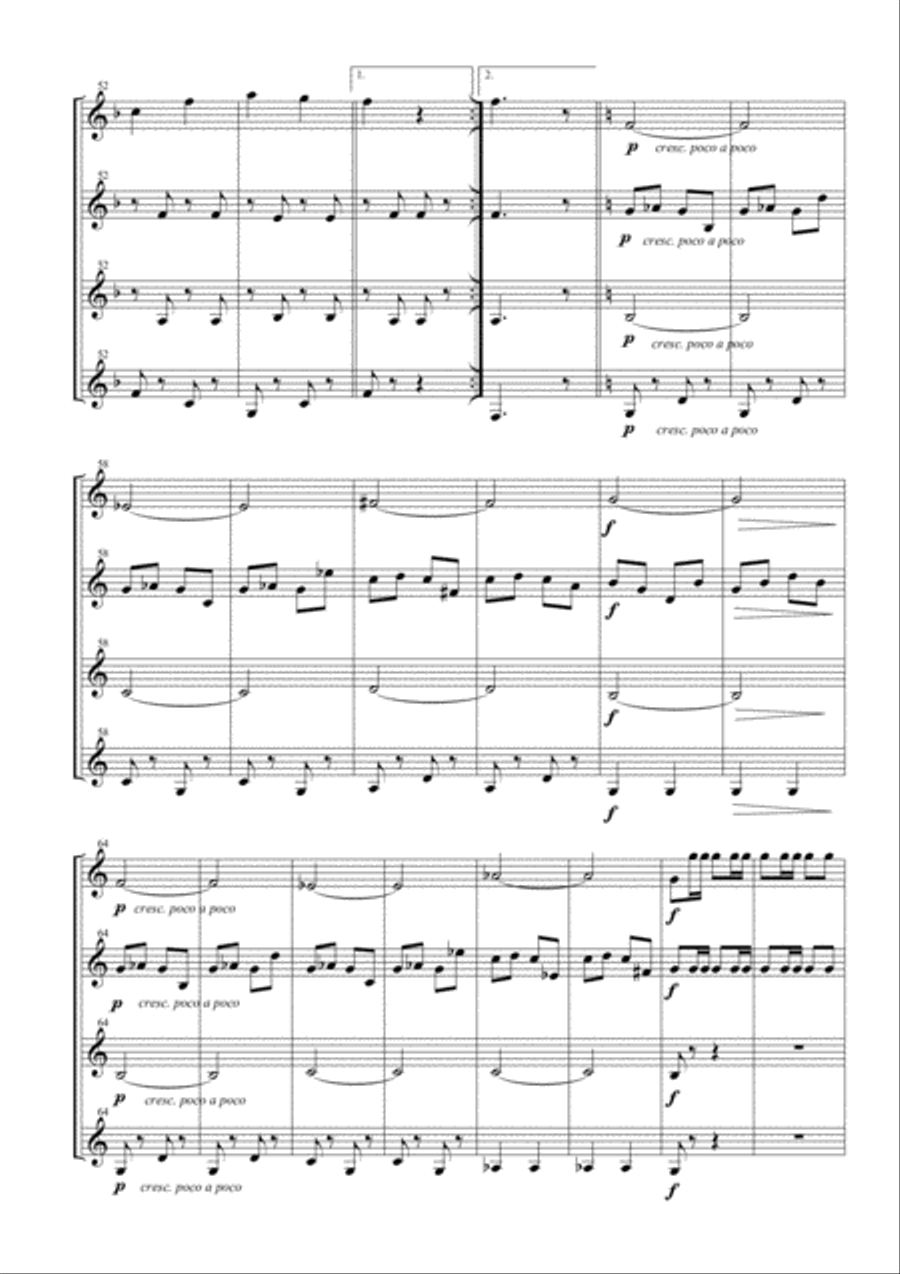 Champagne Galop for Clarinet Quartet Clarinet Quartet scores gallery preview page 6