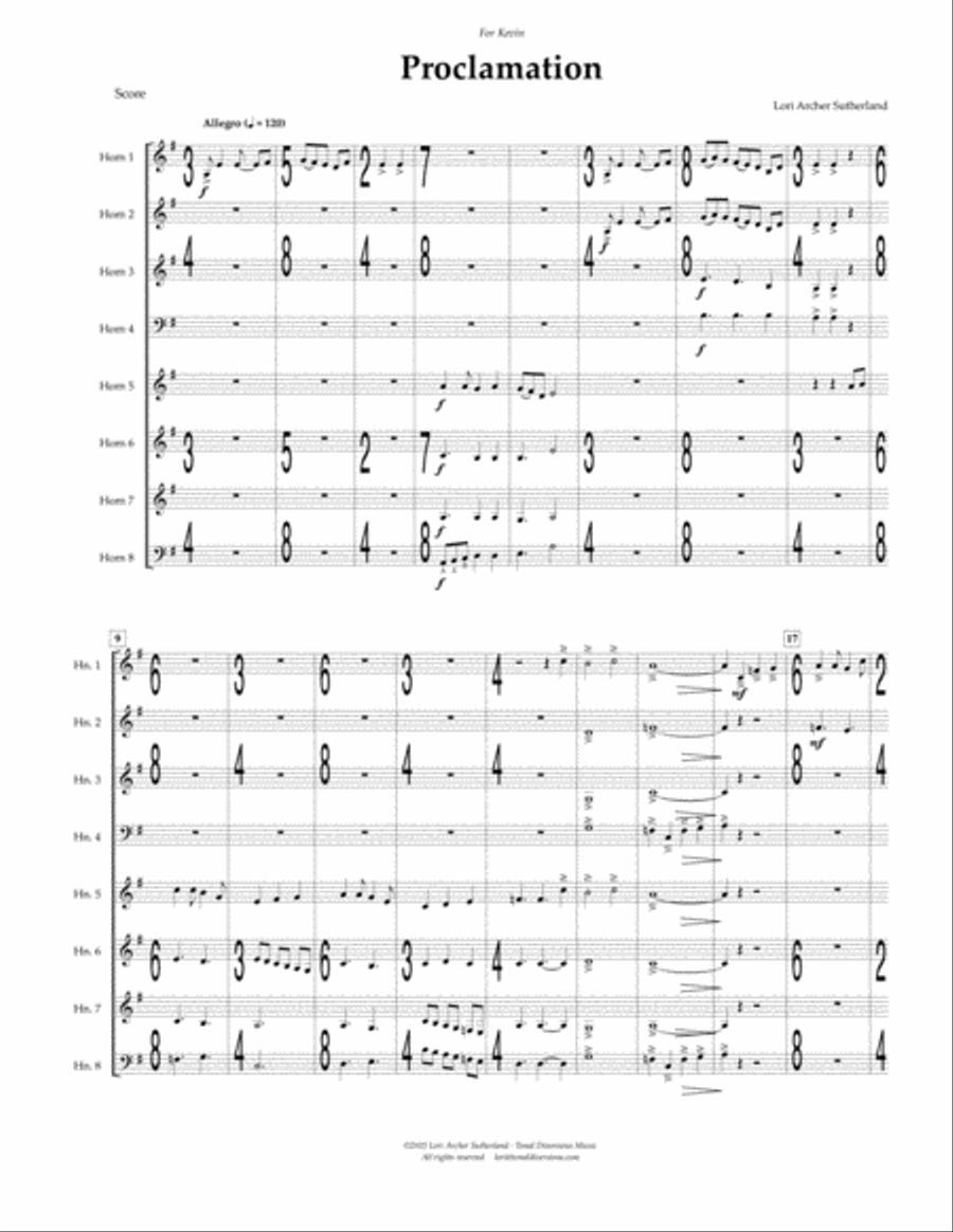 Proclamation Horn scores gallery preview page 2