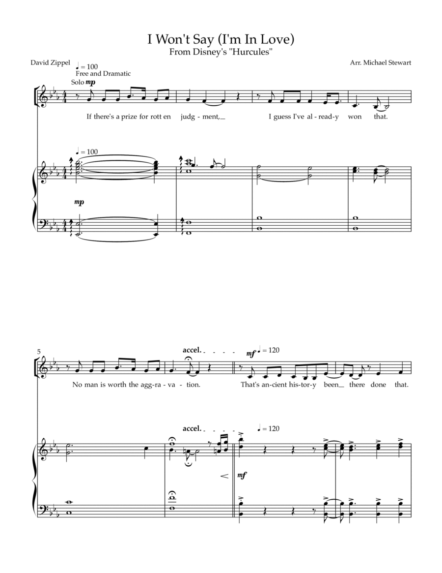 I Won't Say (i'm In Love) SSA scores gallery preview page 1