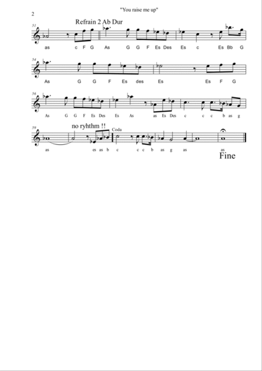 You Raise Me Up Tenor Saxophone scores gallery preview page 2