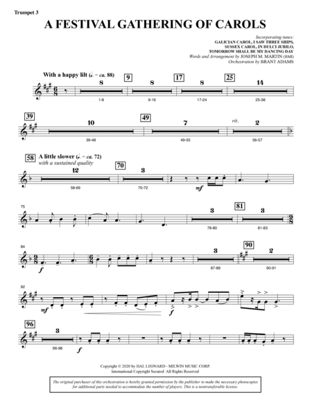 Tidings of Joy: A Celtic Christmas Celebration (Full Orchestra) - Bb Trumpet 3