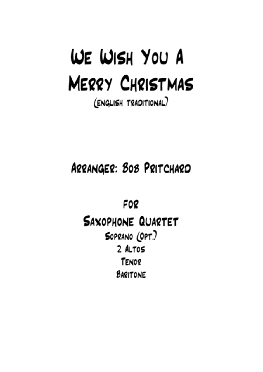 We Wish You A Merry Christmas Woodwind Quartet scores gallery preview page 1