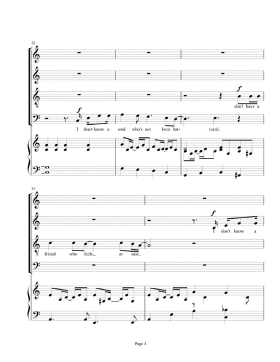 American Tune American Tune 4-Part scores gallery preview page 4