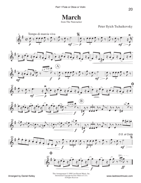 March from the Nutcracker for String Quartet (or Mixed Quartet or Piano Quintet)