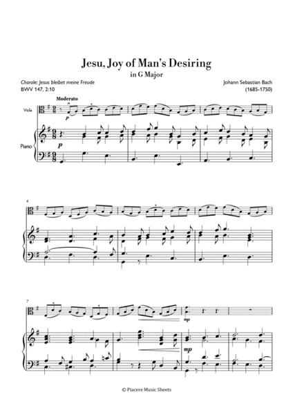 J.S. Bach - Jesu, Joy of Man's Desiring in G Major - Intermediate image number null