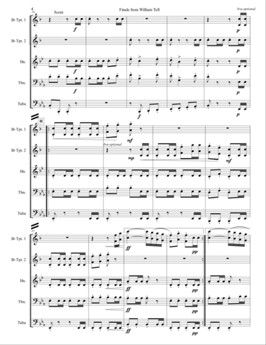 Overture from William Tell-the Gallop- for Brass Quintet Brass Quintet scores gallery preview page 5