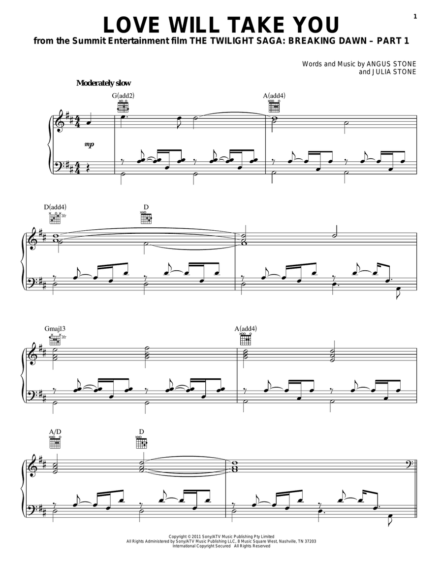 Love Will Take You Love Will Take You Acoustic Guitar scores gallery preview page 1