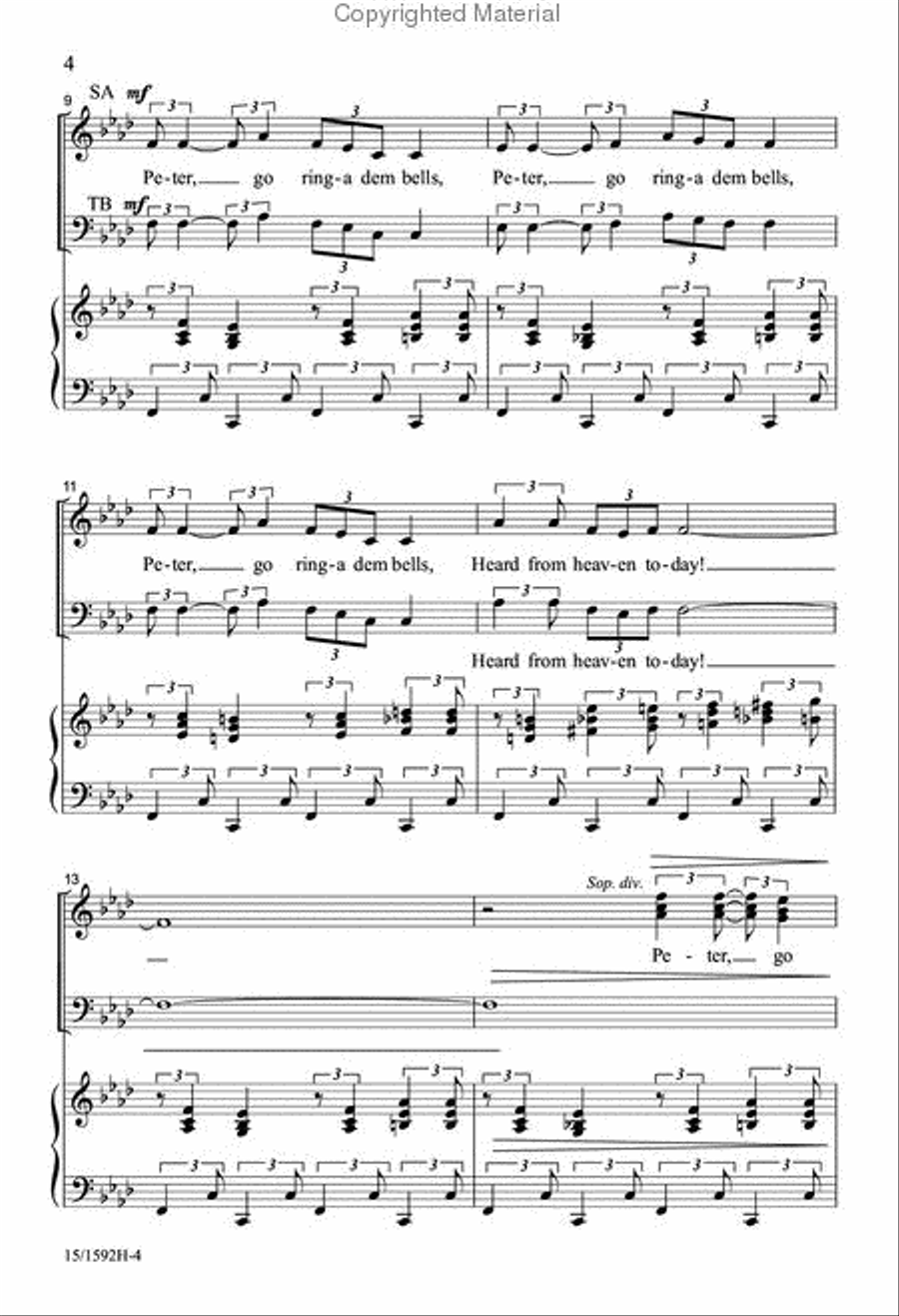 Peter, Go Ring Dem Bells Peter, Go Ring Dem Bells 4-Part scores gallery preview page 3