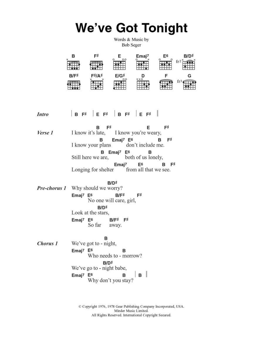 We've Got Tonight Acoustic Guitar scores gallery preview page 1