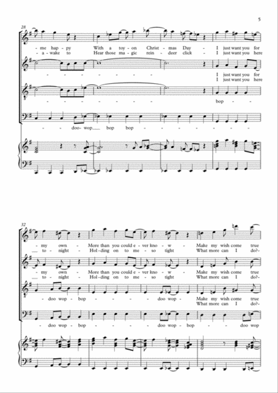 All I Want For Christmas Is You 4-Part scores gallery preview page 5