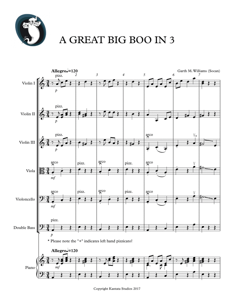 A GREAT BIG BOO IN 3 FOR YOUNG STRING ORCHESTRA Chamber Music scores gallery preview page 1