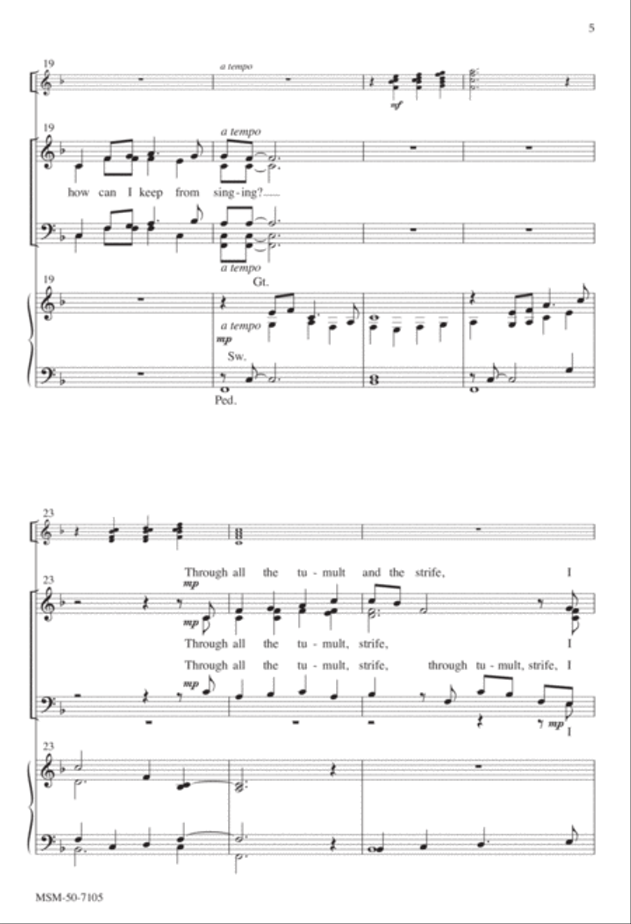 How Can I Keep from Singing? 4-Part scores gallery preview page 5