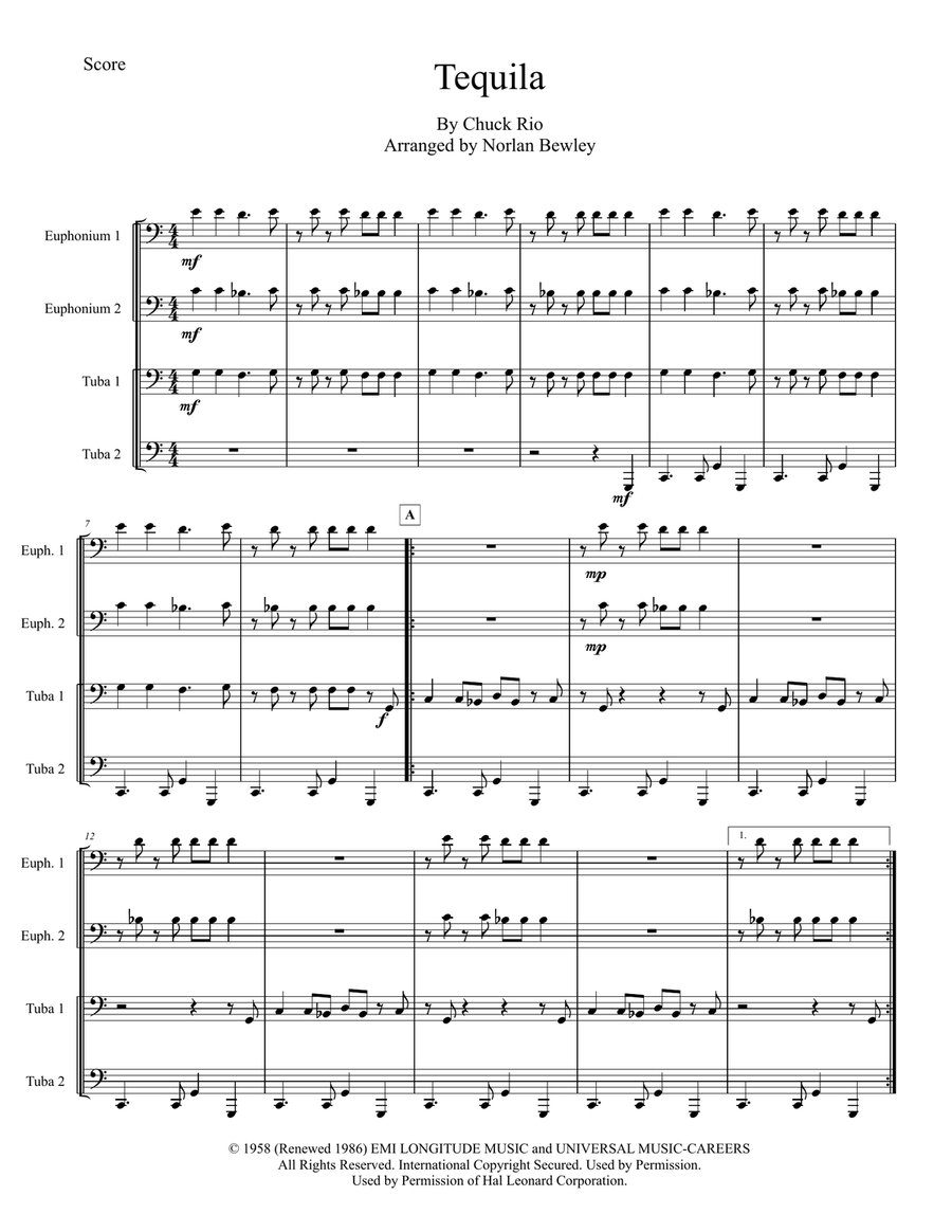 Tequila Brass Ensemble scores gallery preview page 1
